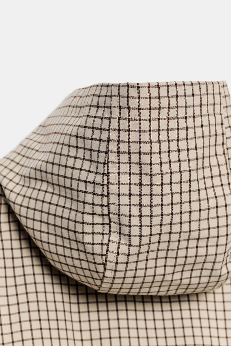 BLOUSON À CAPUCHE CARREAUX