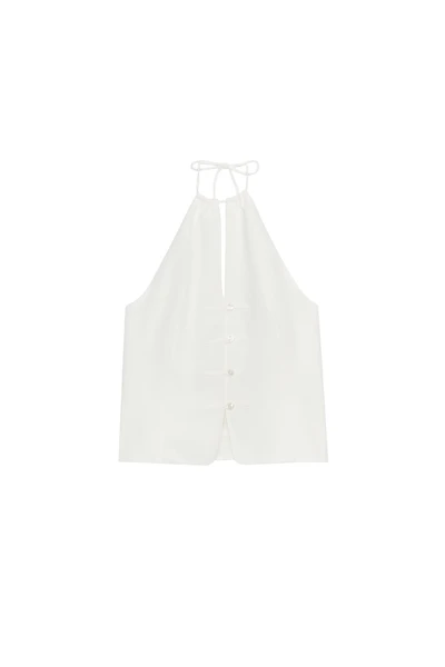 BUTTONED HALTER TOP