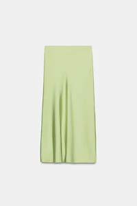 POLKA DOT SATIN EFFECT MIDI SKIRT