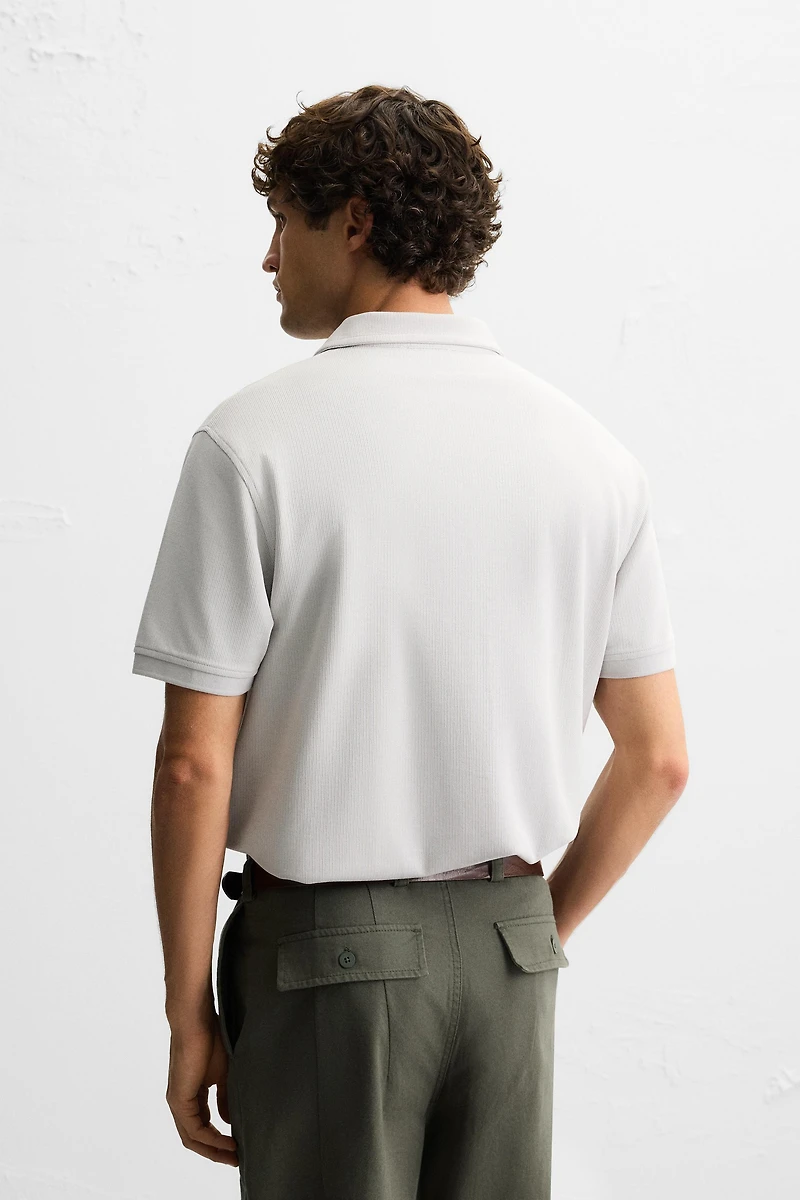 BASIC TEXTURED POLO SHIRT