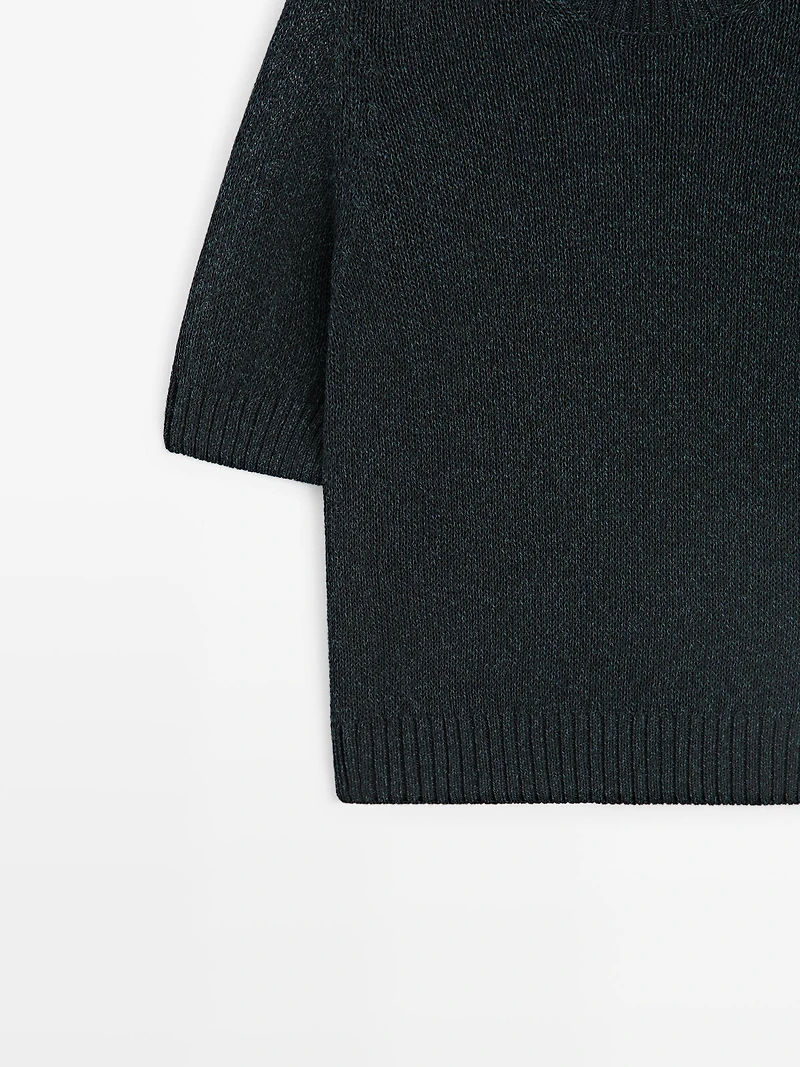 Pull en maille manches courtes