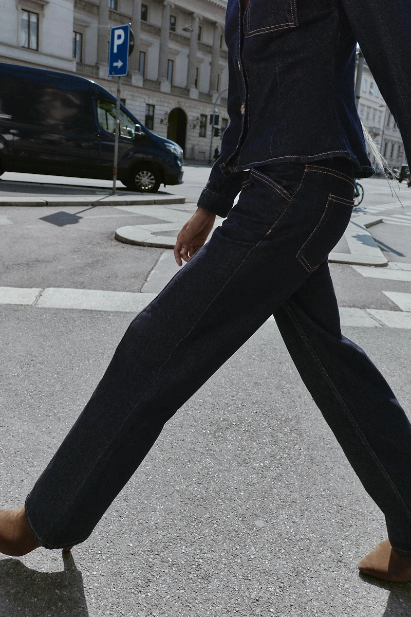 Z1975 MID-RISE STRAIGHT SLIM BELTED JEANS