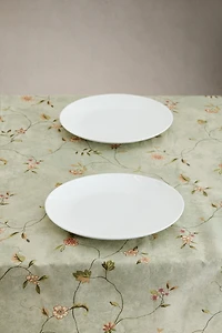 FLORAL PRINT TABLECLOTH WITH LACE TRIM