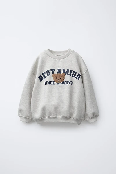 VARSITY TERRY PATCH APPLIQUÉ SWEATSHIRT