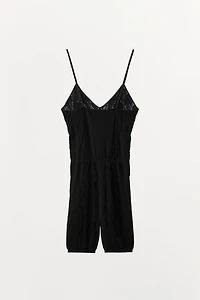 SEAMLESS LACE SHORT JUMPSUIT