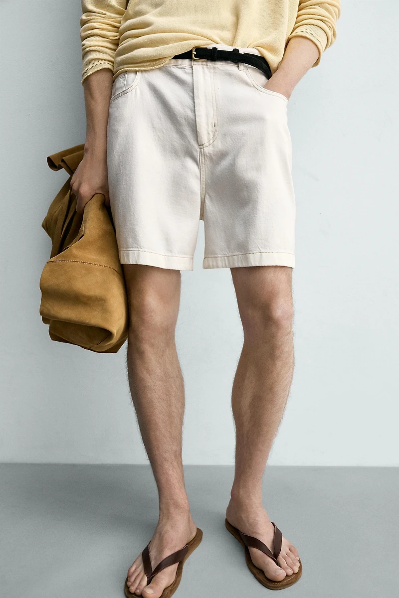 SHORT RELAXED FIT EN LYOCELL MÉLANGÉ