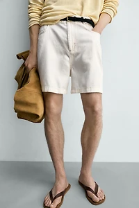 SHORT RELAXED FIT EN LYOCELL MÉLANGÉ