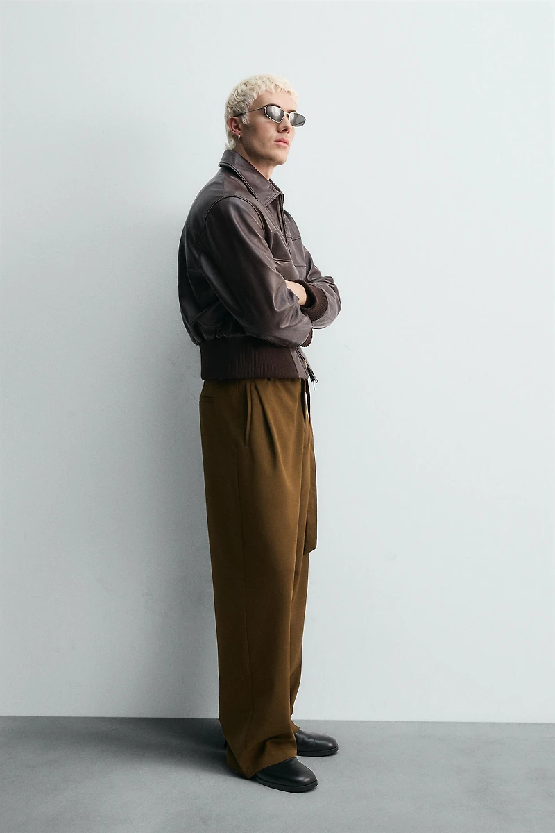 BELTED RELAXED FIT PANTS