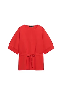 SHORT SLEEVE TIE KNIT JUMPER