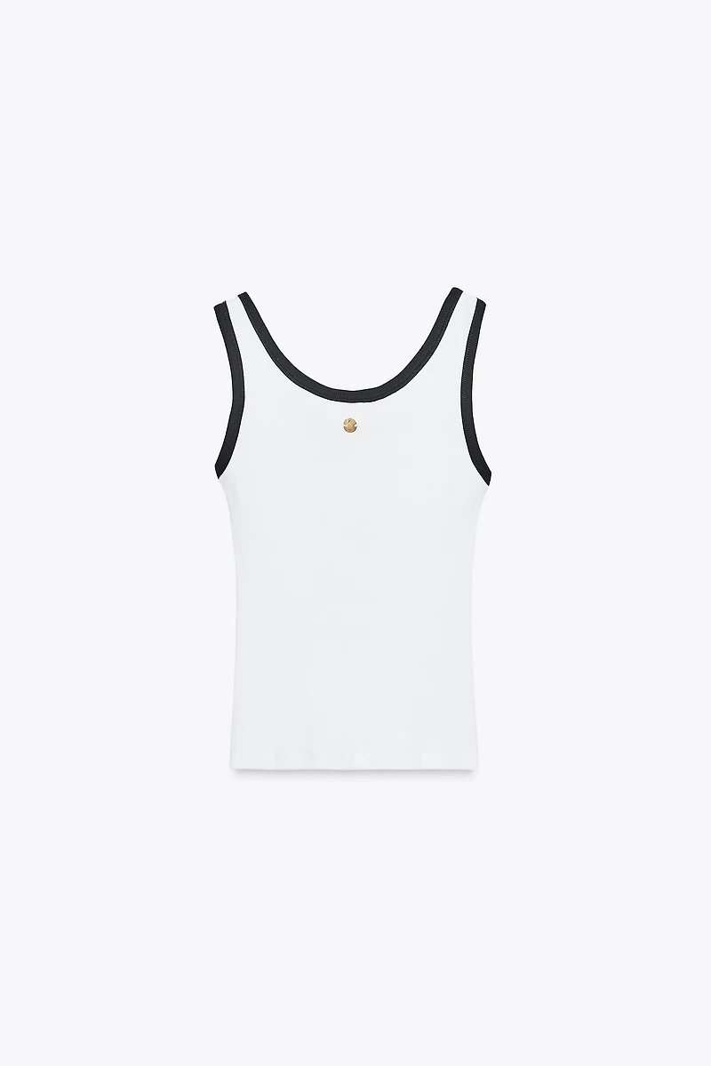 ZARA BROOCH TRIM TOP