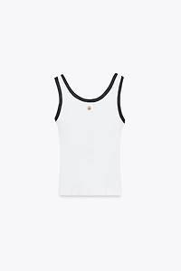 ZARA BROOCH TRIM TOP