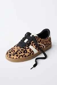 LEOPARD PRINT LEATHER SNEAKERS