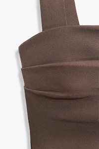PLEATED MIDI DRESS