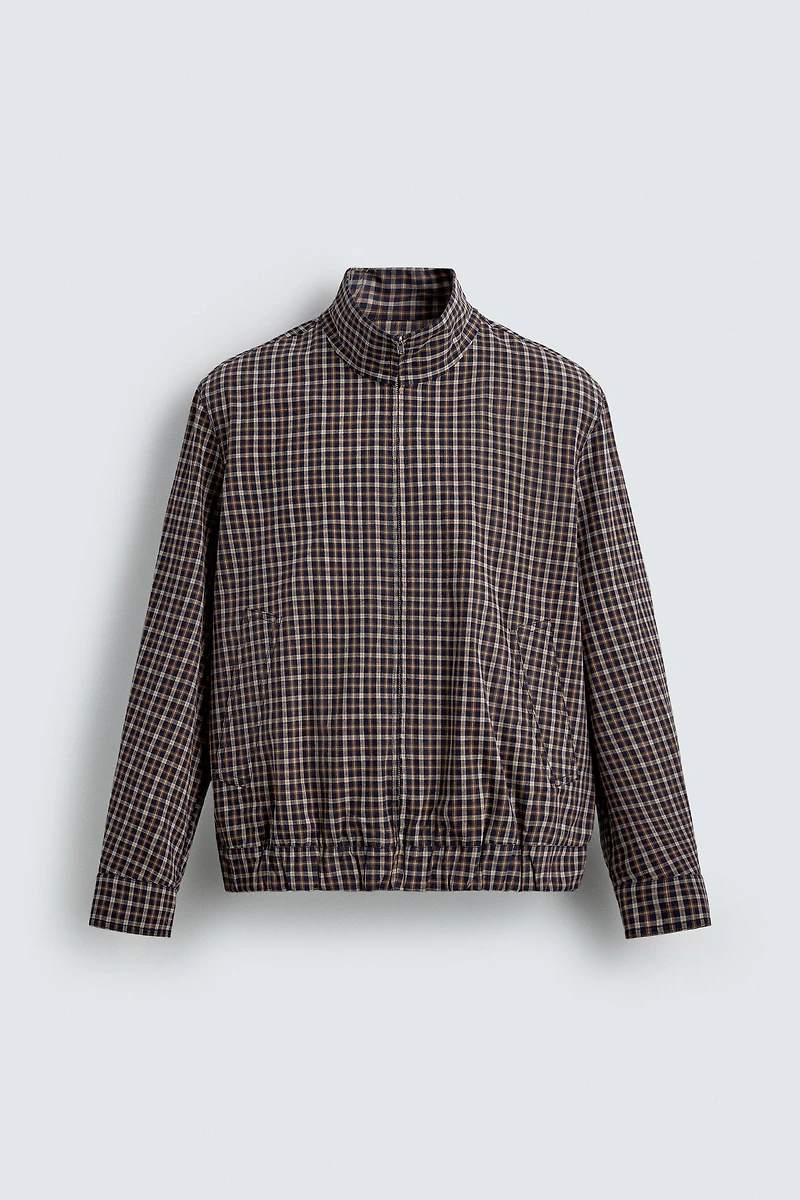 PLAID BOMBER JACKET