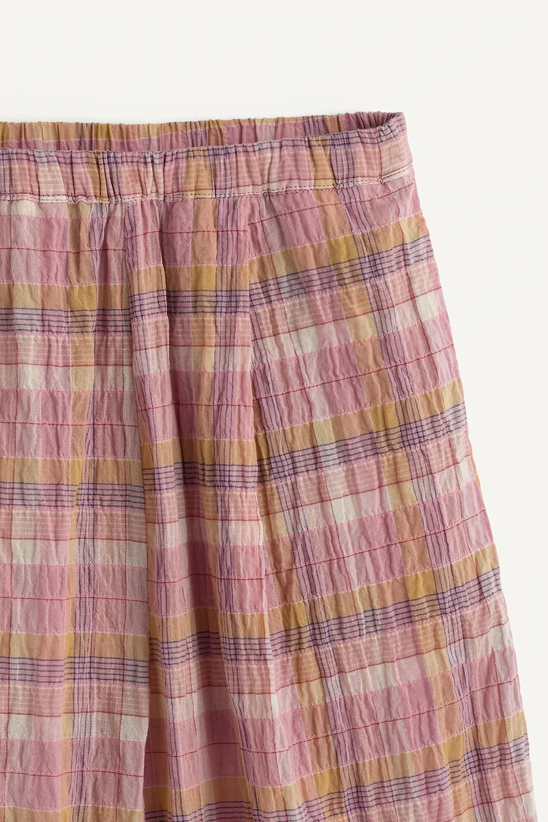 PANTALON À CARREAUX TEXTURÉ AVEC DENTELLE LIMITED EDITION