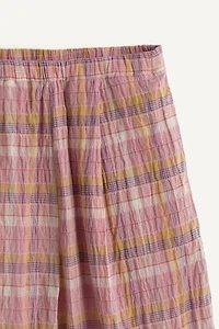 PANTALON À CARREAUX TEXTURÉ AVEC DENTELLE LIMITED EDITION