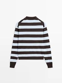 Striped cotton knit sweater