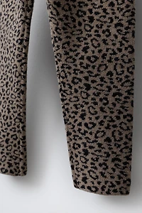 KNIT ANIMAL PRINT LEGGINGS