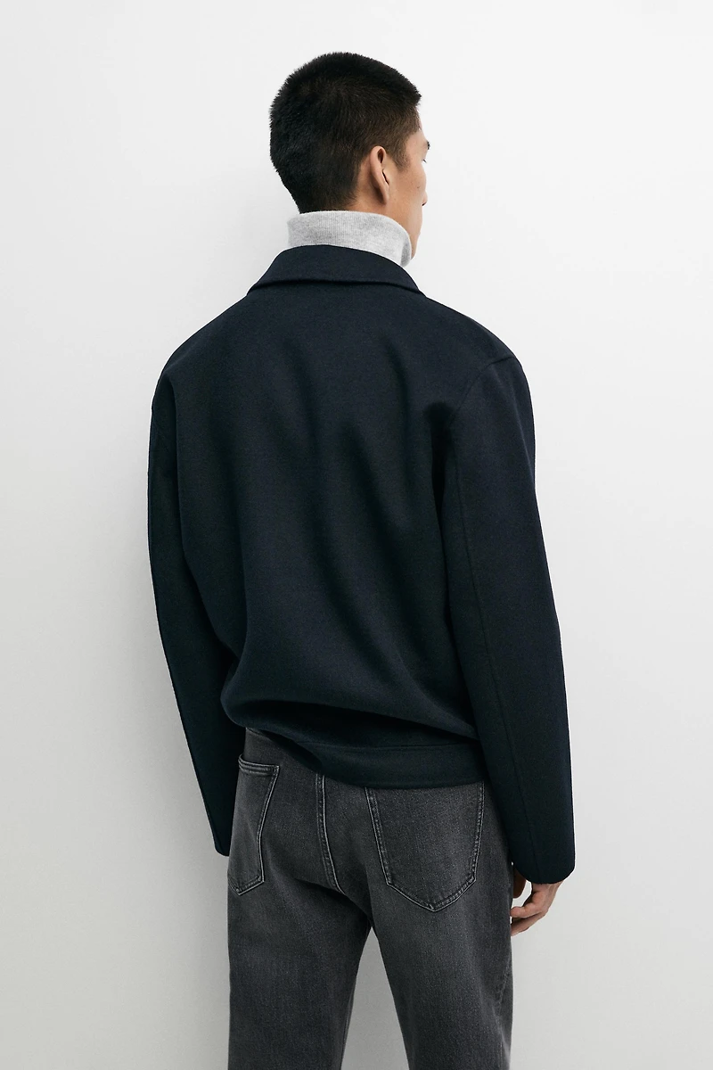 Wool blend zip-up jacket