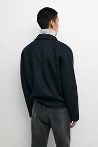 Wool blend zip-up jacket