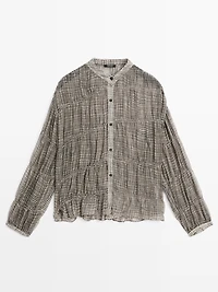 Gathered gingham shirt