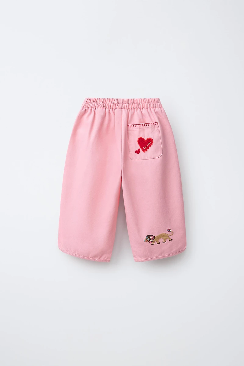 BAGGY EMBROIDERED PANTS SISSEL EDELBO X ZARA KIDS