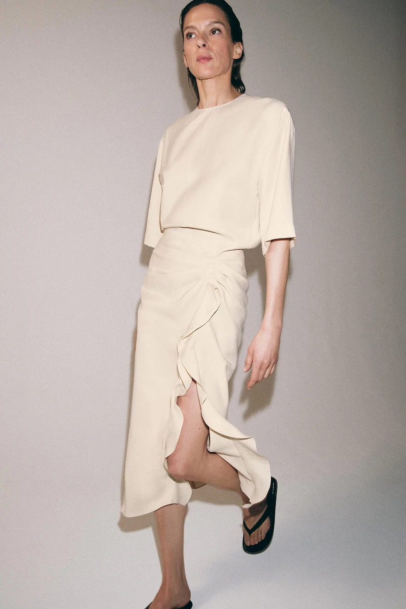 ZW COLLECTION DRAPED MIDI DRESS