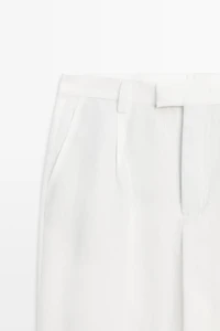 Pantalon détaillé à pinces 100 % lin