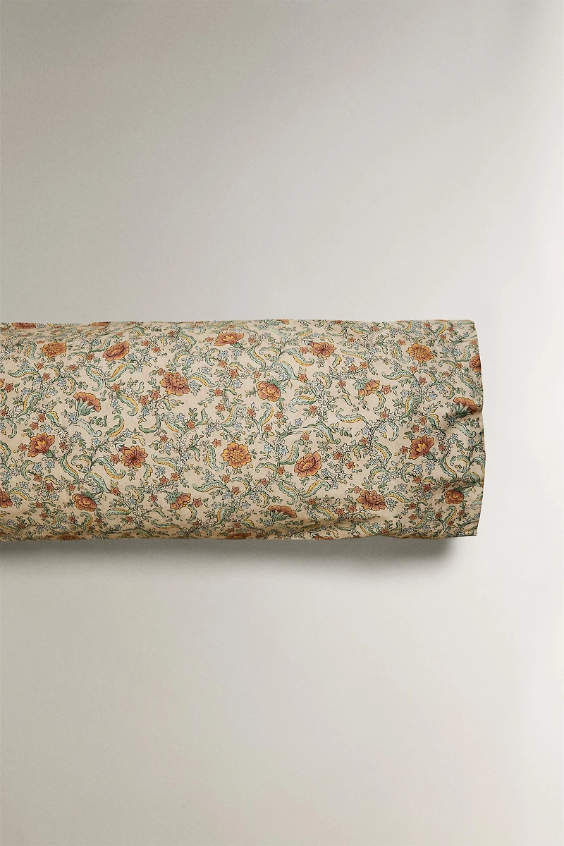TAIE D’OREILLER SATIN FLEURS (300 FILS)