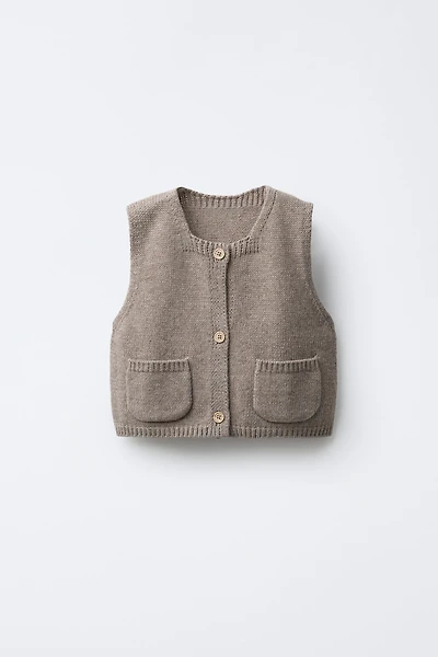 WOOL BLEND KNIT VEST