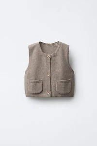 WOOL BLEND KNIT VEST