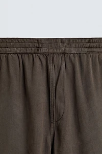 RELAXED FIT HERRINGBONE PANTS
