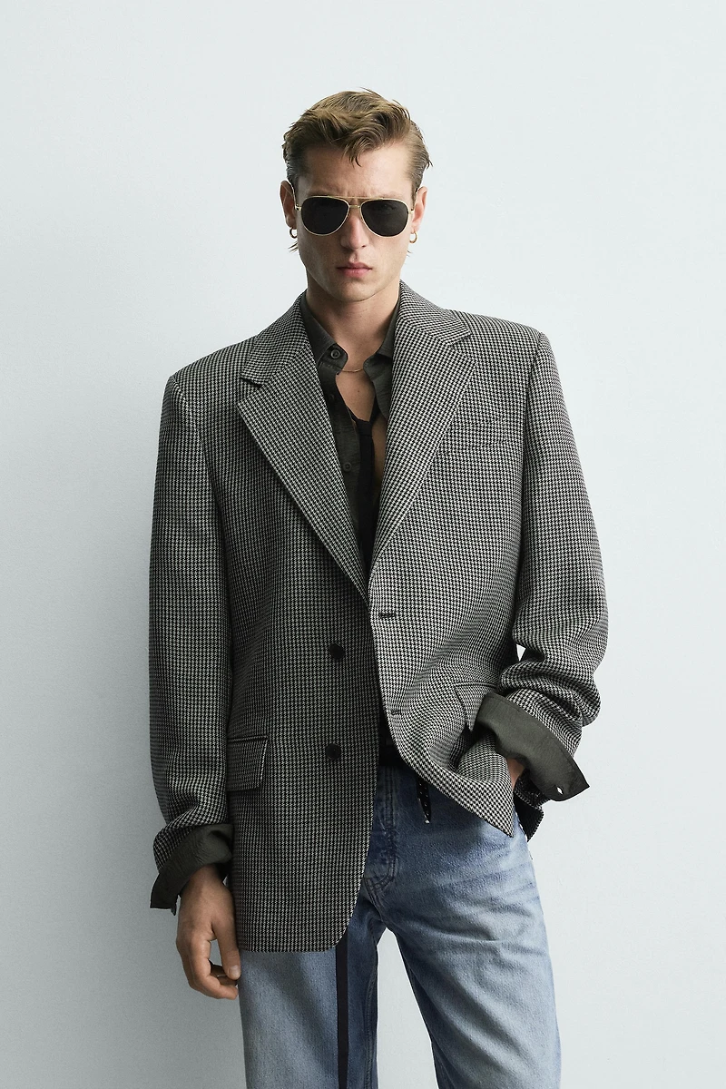 100% WOOL HOUNDSTOOTH BLAZER LIMITED EDITION