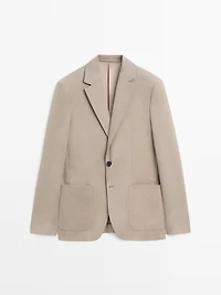 100% linen tailored blazer with pocket details