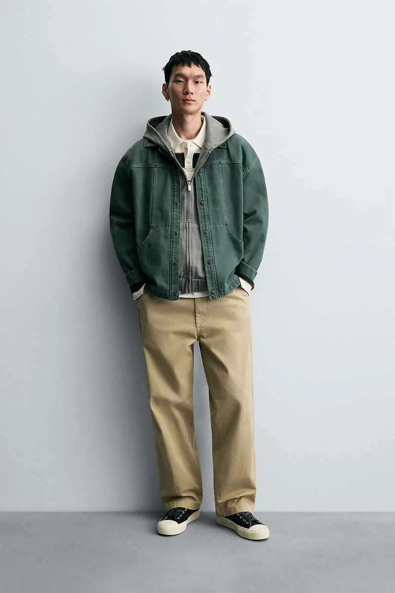 WASHED TEXTURED OVERSHIRT