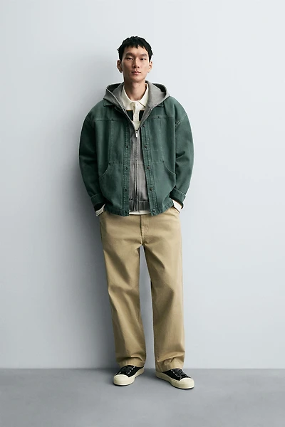 WASHED TEXTURED OVERSHIRT