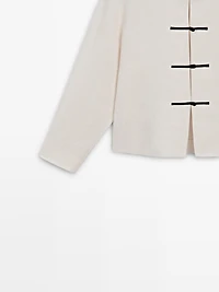 Linen overshirt with button details