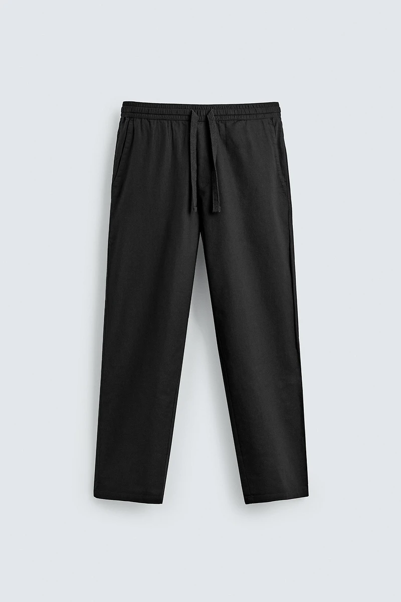 RELAXED FIT COTTON - LINEN PANTS