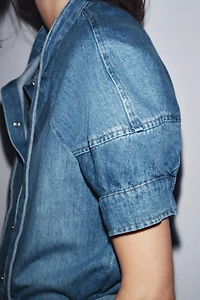 ZW COLLECTION DENIM TIE SHIRT