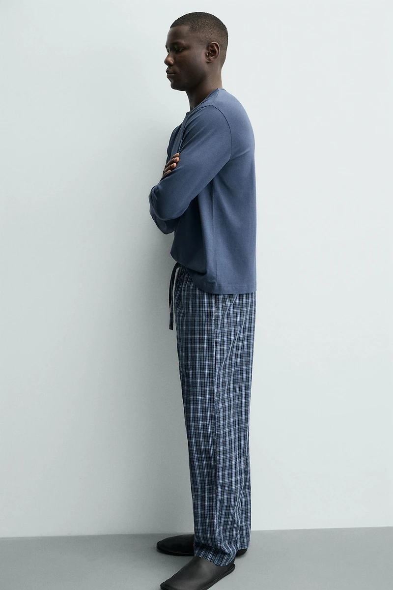 PLAID COMBINED PAJAMA SET