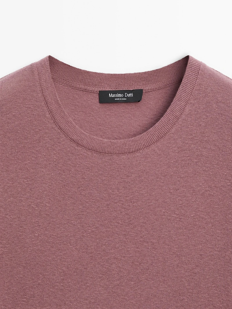 Short sleeve cotton blend T-shirt
