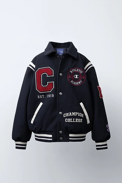 CHAMPION ® X ZARA PATCH CLOTH BOMBER JACKET