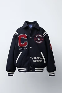 CHAMPION ® X ZARA PATCH CLOTH BOMBER JACKET