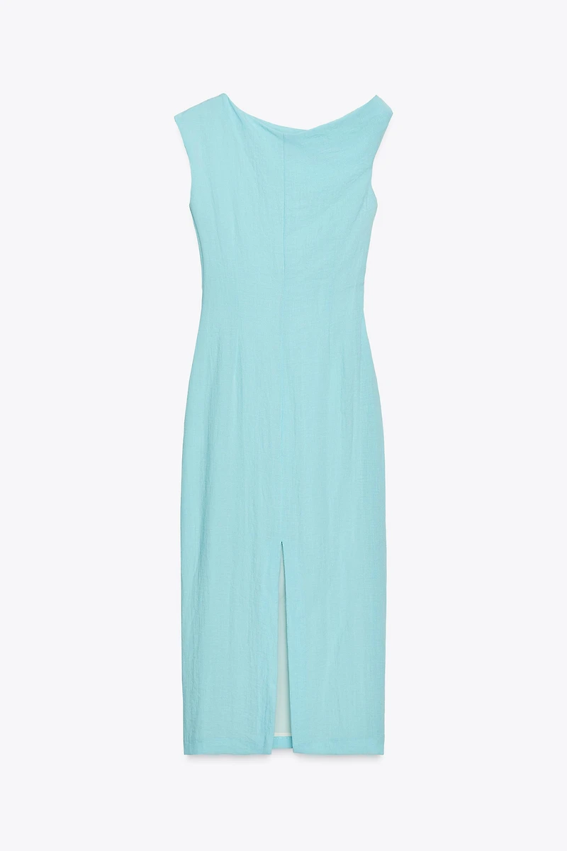 ROBE MIDI ASYMÉTRIQUE DÉCOR