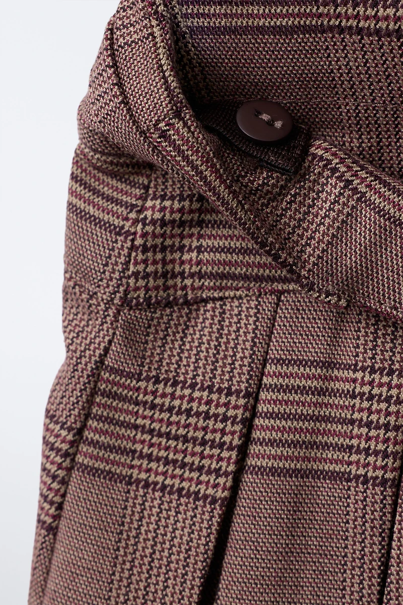 PLAID DOUBLE BELT SKORT