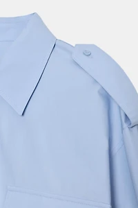 POPLIN SHIRT WITH POCKETS ZW COLLECTION