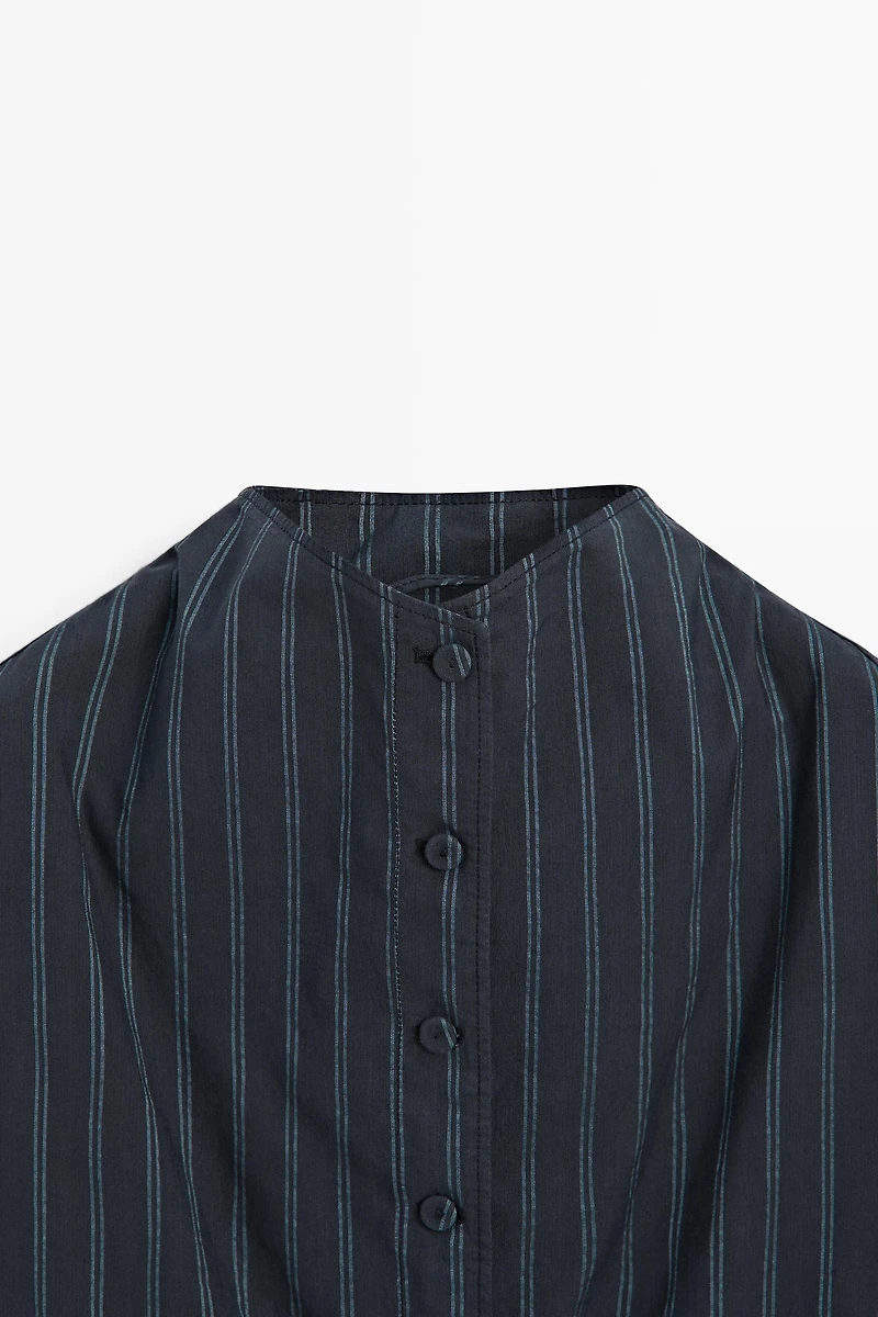 Striped high neck bomber jacket