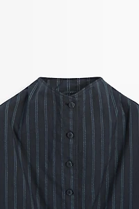 Striped high neck bomber jacket
