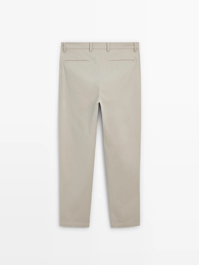 100% cotton slim fit trousers