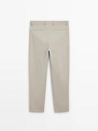 100% cotton slim fit trousers